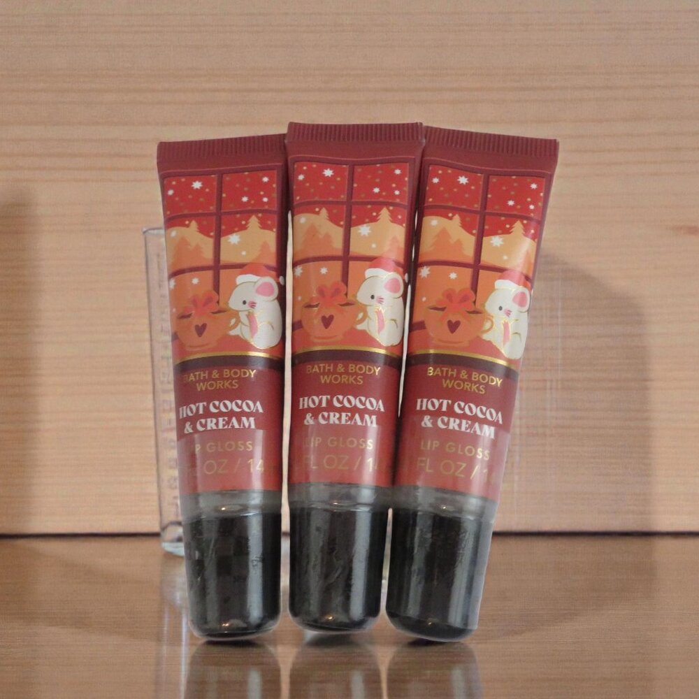 Bath & Body Works Set of 3 HOT COCOA Lip Glosses, NWT